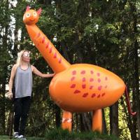 316L Stainless Steel Sculpture Spray Painted Large Metal Giraffe Sculpture