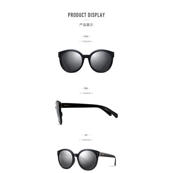 HD Visual Womens Polarized Sunglasses Unisex Black Blue Brown White Plastic