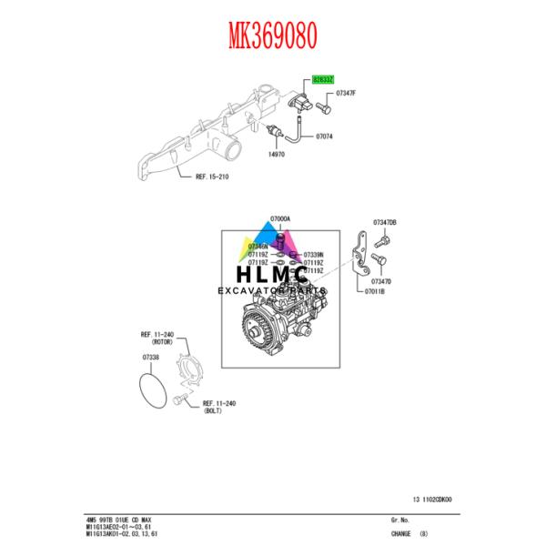 Air Intake Pressure MAP Sensor MK369080 079800-5580 079800-5590 6217-81-9240