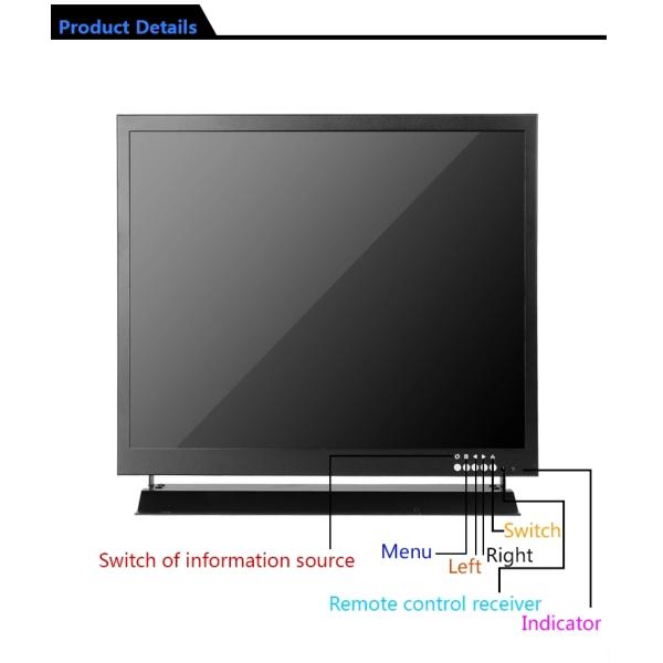 CE Industrial 1024×768 TFT LCD CCTV Монитор 15 дюймов 24 часа