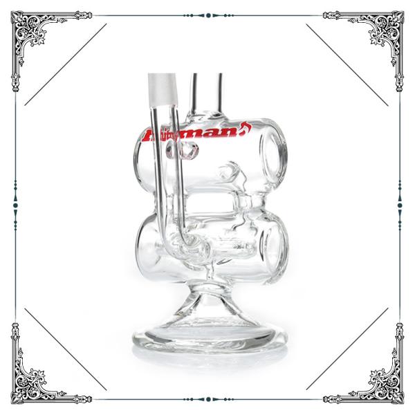 Oil Dab Rigs Recycler Bongs Mini Double Barrels Glass Smoking Water Pipes