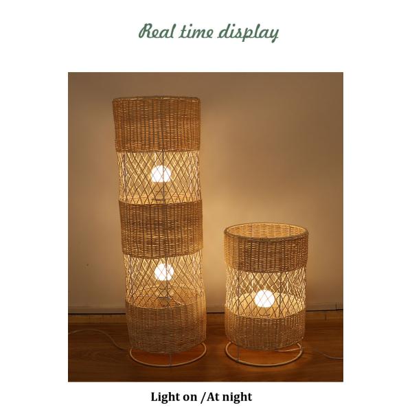 Handmade Led rattan wicker floor lamp For Living Room Decoration