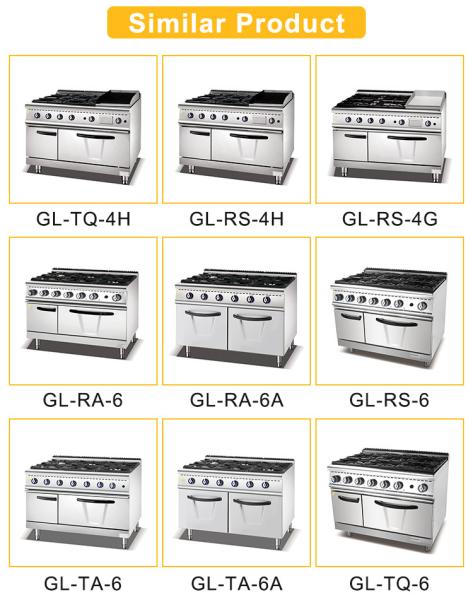 Equipamento de cozinha para restaurantes com gás de aço inoxidável comercial 176kg Eficiência de gás pesado 3,95/5,66Kg/h