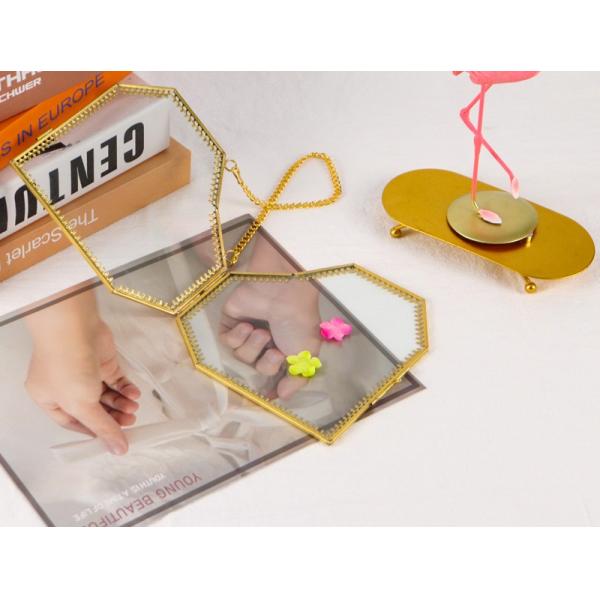 Glass love heart shape gold lace copper girls gift photo frame dried flower clip plant specimen clip wholesale