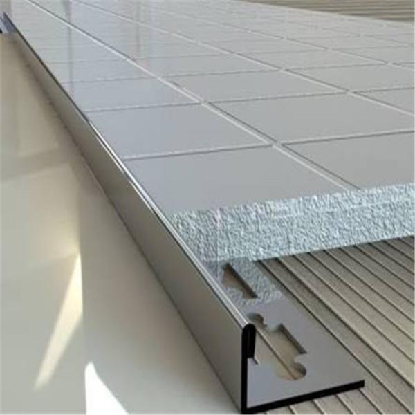 stainless steel metal floor strip trim edges brushed finish tile trim