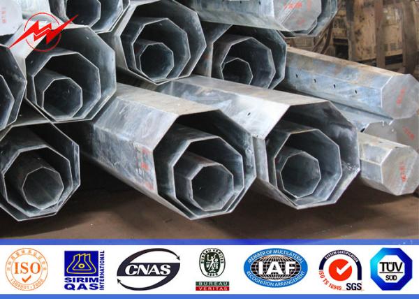 11.8M Gr65 Hot Dip Galvanized Steel Pole 5mm Wall Thickness Steel Transmission Poles