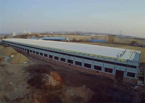 プレハブの鉄骨構造の倉庫の具体的な研修会200m×40m