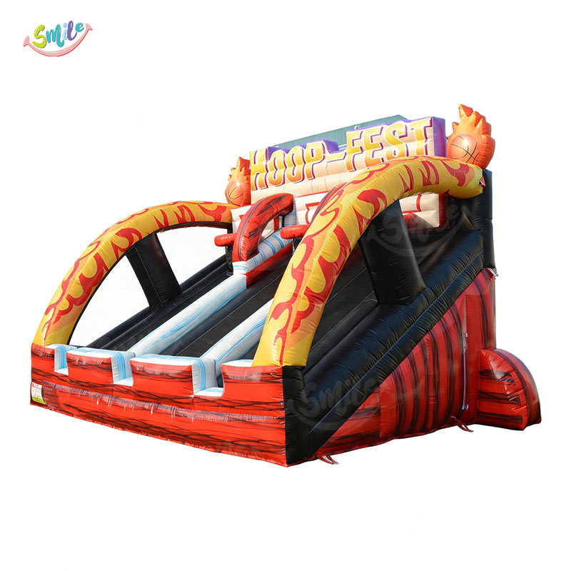 Commercial Grade Inflatable Basketball Game Hoop Fest Dual Lane Basketball Shootout For Party Rental Events