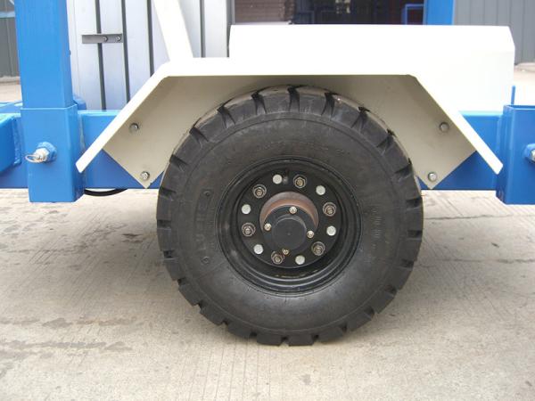 6 Meters Platform Height 130kg Loading Capacity Towing Single Mast Aerial Work Plaform For Long Distance Transportation