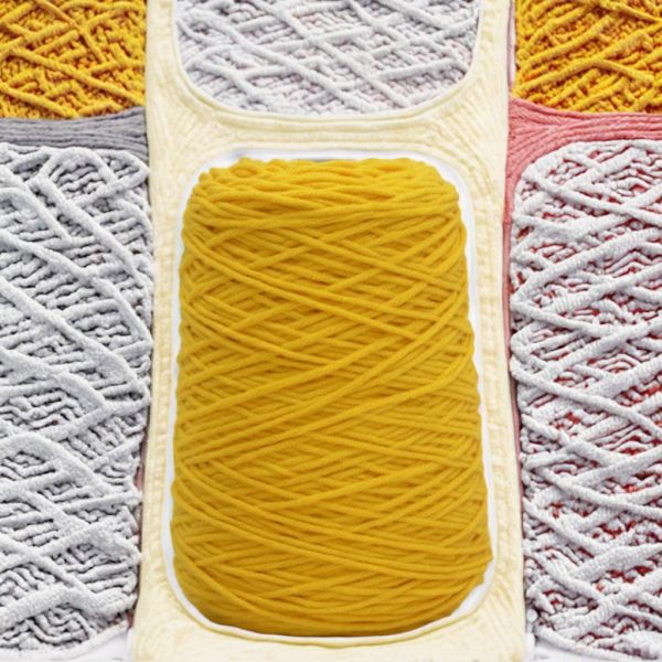 8-Ply High Tenacity Acrylic Blended Yarn Soft Milk Cotton Melange for Knitting Weaving 400g Natural Raw Pattern Soft Dyed