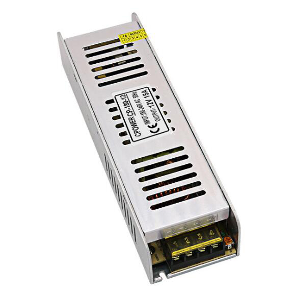 LED Strip Light Power Supply Slim Size 180w AC 110-220V to DC 12V/24V Driver Adapter