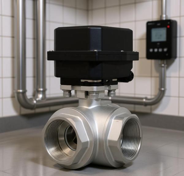 Etrany 3-Way SS304 Electric Actuated Ball Valve 2'' Motorized Ball Valve 12-24V DC / 24V AC110-230V AC Fluid Control Regulation