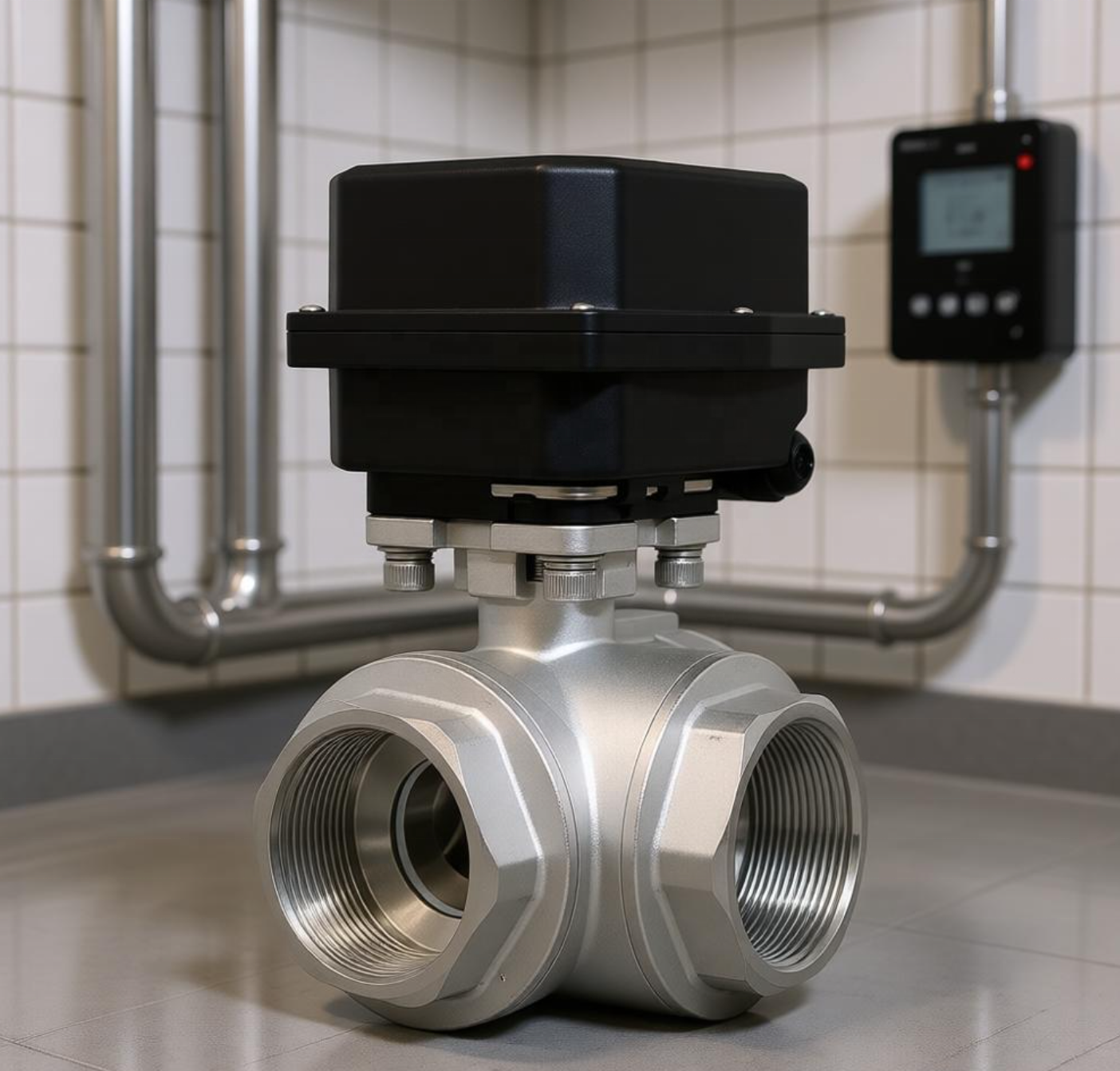 Etrany 3-Way SS304 Electric Actuated Ball Valve 2'' Motorized Ball Valve 12-24V DC / 24V AC110-230V AC Fluid Control Regulation