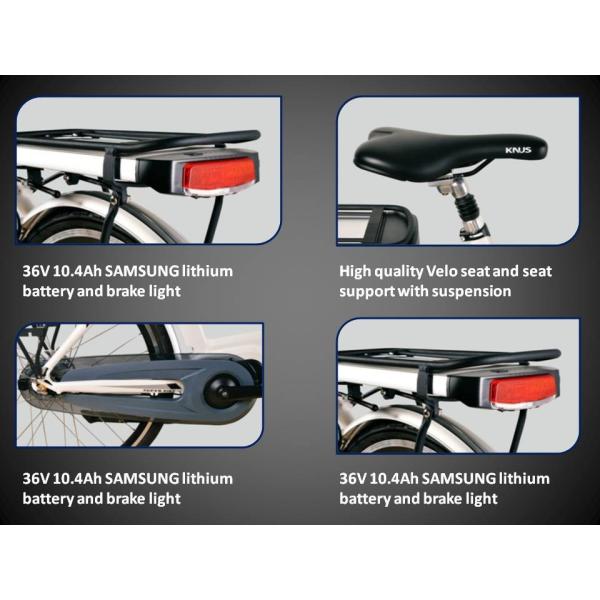 26 Inch Girls Urban E Bikes 250W 48V Aluminum Frame Shimano Derailleur