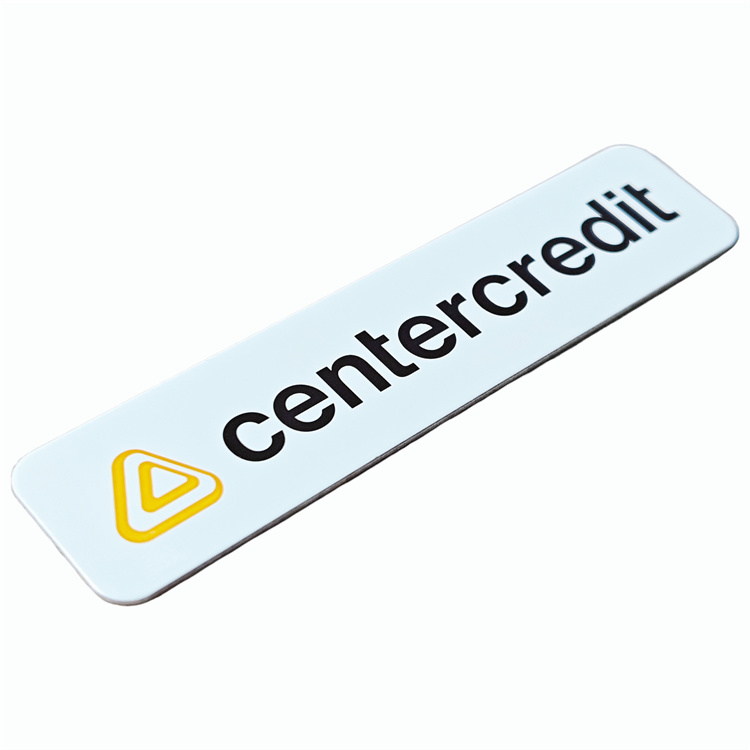 Aluminum Metal Nameplate With White Background & Adhesive Backing