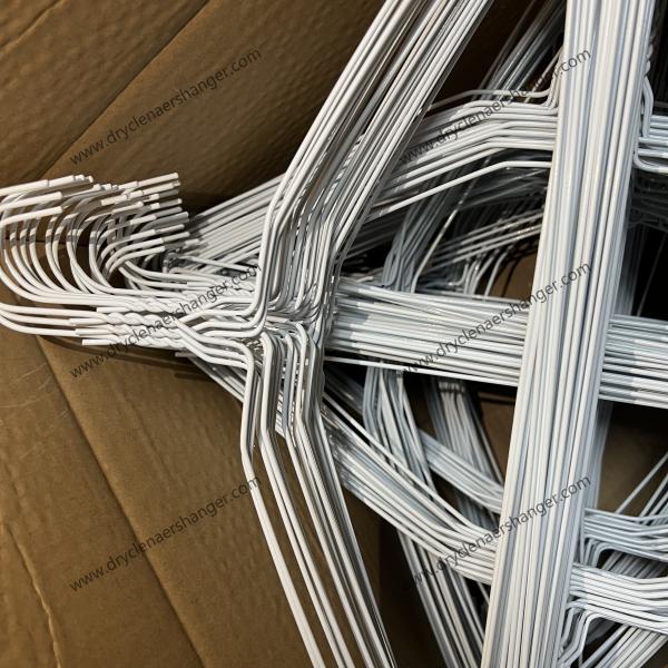 40cm White Color Plastic Coated Wire Hanger PVC CE Certification
