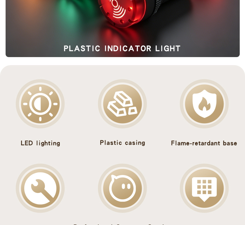 AD16-22SM Plastic Buzzer AC/DC LED Case Cabinet Small Alarm Flashing DC/AC