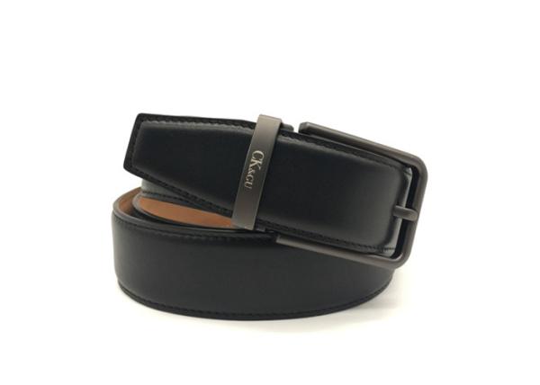 Classic Black 1-3/8 Inch Mens Leather Dress Belt