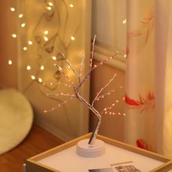 108 LED USB 3D Table-Lamp Copper Wire Christmas Fire Tree Night Light for Home Holiday Bedroom Indoor Kids Bar Decor Fairy Light