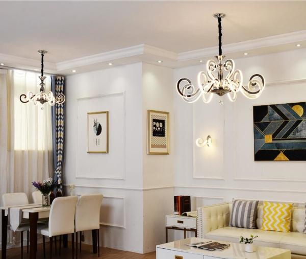 Modern Dimmable Acrylic chandeliers pendant lights with remote controller for indoor home  (WH-LC-02)
