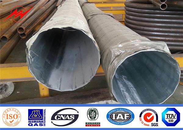 Galvanization 18m Steel Utility Pole Power Line Pole For 33kv Transmission Line