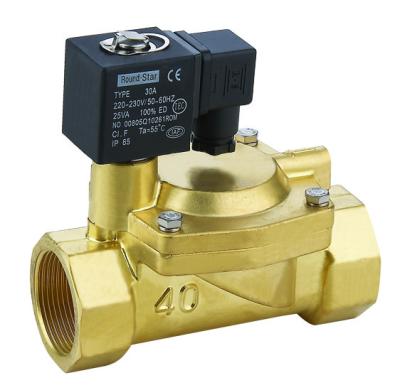 Brass 3 Inch Solenoid Valve Low Power Slowly Heating Up For Water / Air / Steam / Oil
