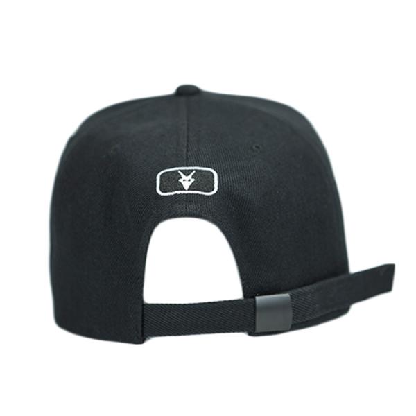 O animal do preto do chapéu da curvatura do metal dos homens tampa o chapéu de basebol bordado costume do remendo do logotipo