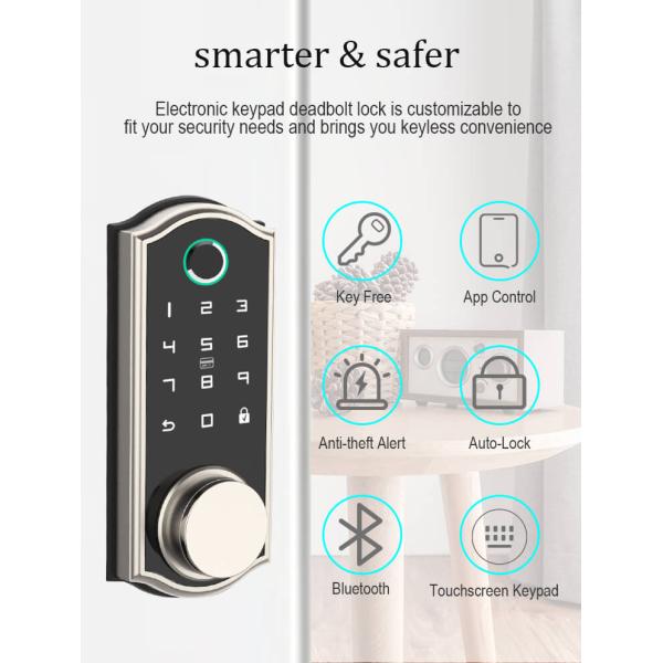 HFSecurity BP03 Biometric Keyless Smart Phone Open way Bluetooth Fingerprint  Door Look