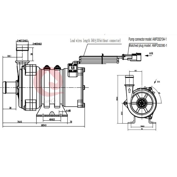 24V 310W High Head 18m Brushless DC Water Pump For LongHaul Trucks Cooling Systems