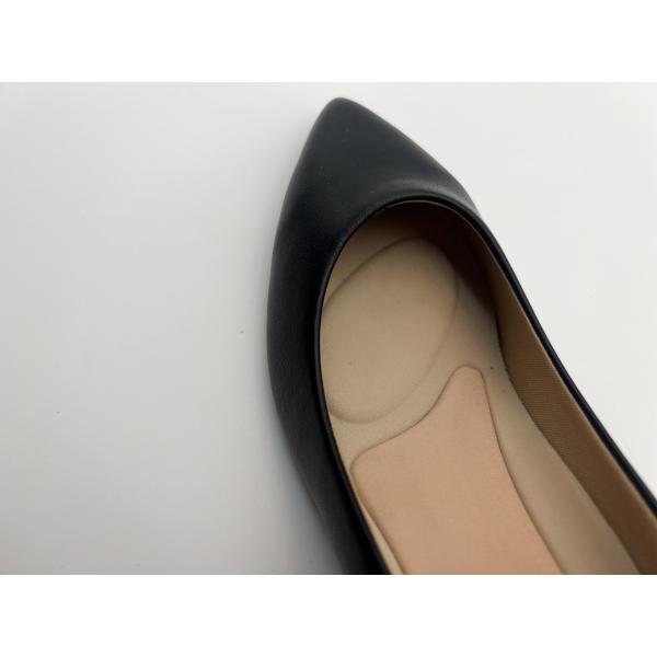 Nappa Leather Black Womens Dress Shoes Soft Fabric Low Heel Pointed Toe Shoes