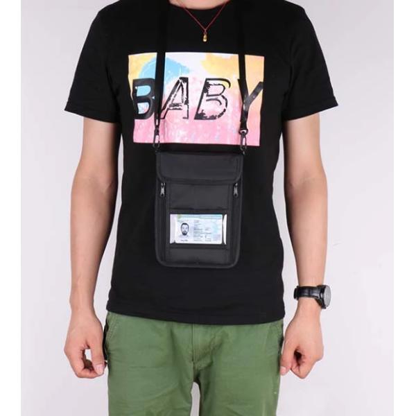 Multi Colored Promotional Nylon Wallets With Detachable Neck Strap