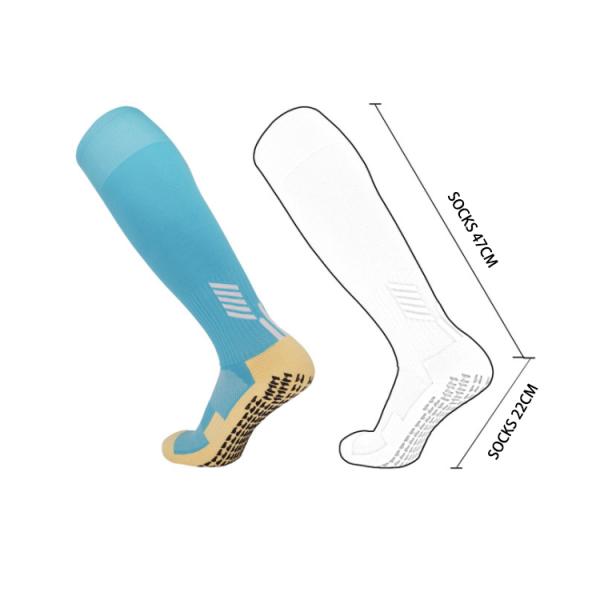 Solid Polyamide Elastane Fabric Soft Anti Slip Soccer Sport Football Grip Long Socks