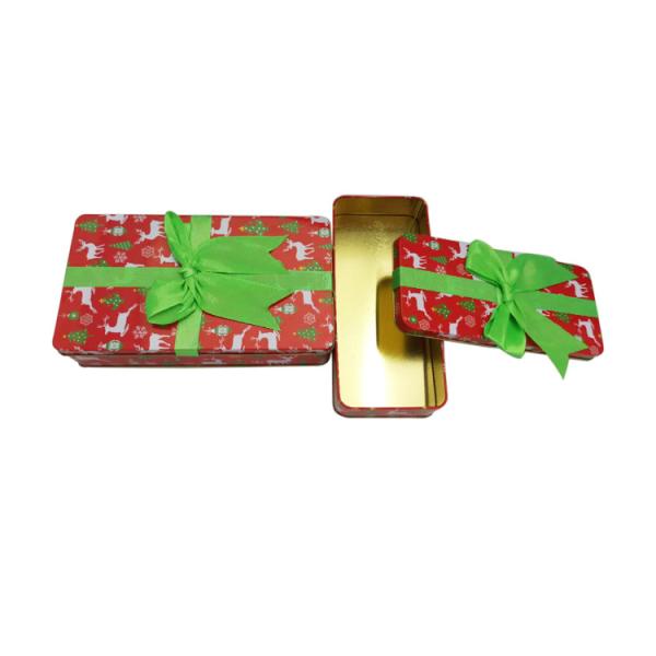 Christmas Holiday Gift Biscuit Tin Can Metal Tinplate Cans With Lid