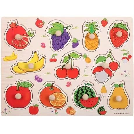Hand Grasp 3D Montessori Wooden Jigsaw Puzzle For Infant Education