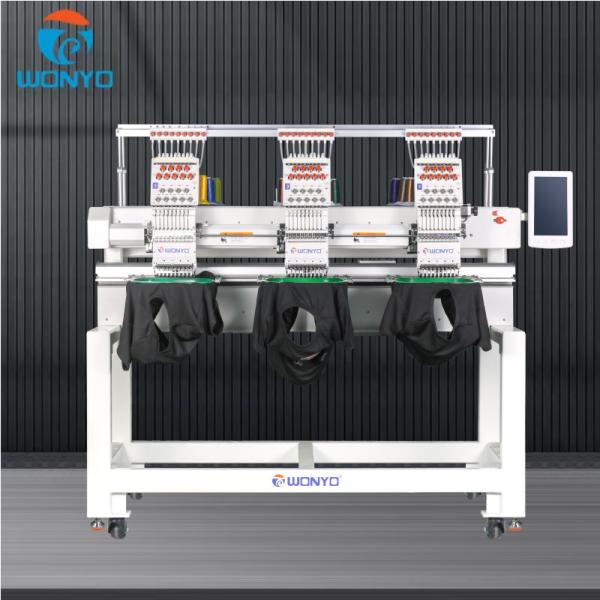 Industrial 3Head Computerized and Magnetic Embroidery Machine for Caps and T Shirts; Bags