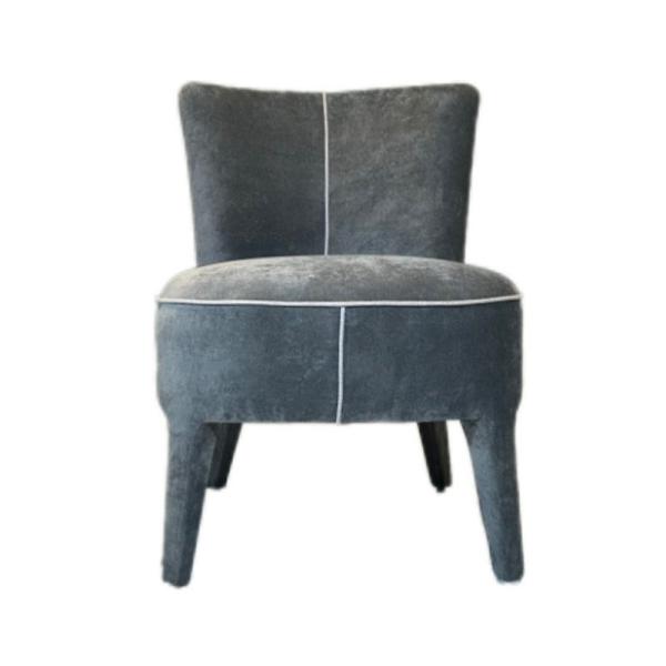 Armless Grey Velvet Dining Chairs Hotel Hospitality Furniture Customized