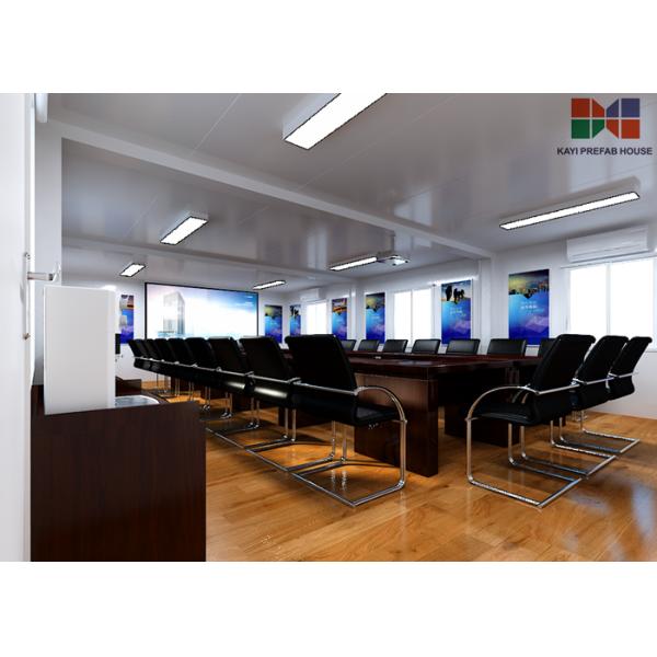 5mm Double Glaze Glass Modern Container House , Steel Door Modern Container Office