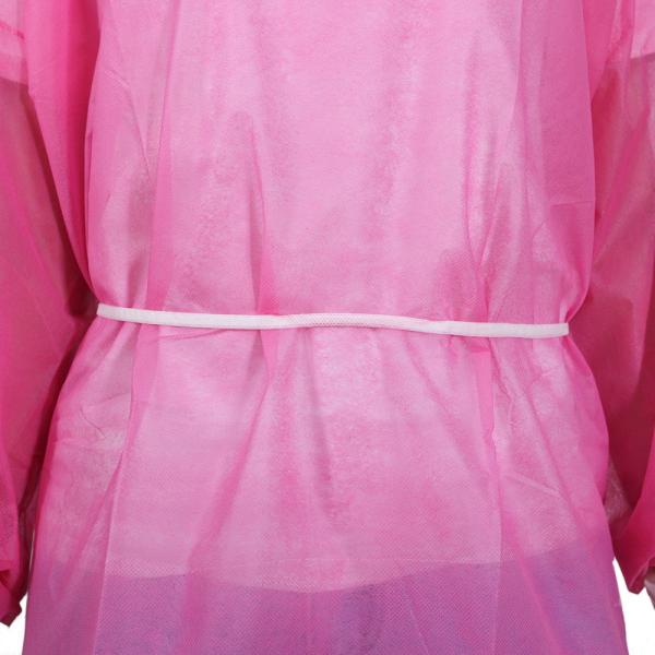 Pink PP Non Woven 30gsm Disposable Medical Gowns PPE AAMI Level 1 2 3 4