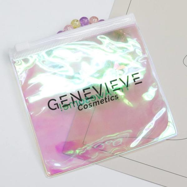 Customized Brand Logo Colorful PVC Bag Eye Shadow Jewelry Cosmetic Make up Bag With Zipper Holographic PVC Bag