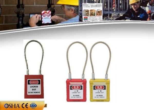 Safety Lockout Padlocks 2 Mm Stainless Steel Cable 38 Mm * 45 Mm * 20 Mm Size