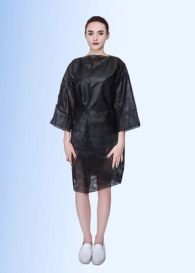 Black Sterile Disposable Medical Gowns , Hospital Patient Gown With Half Sleeve