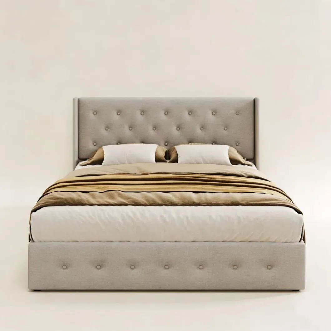 Minimalist Button-Tufted Ottoman Bed