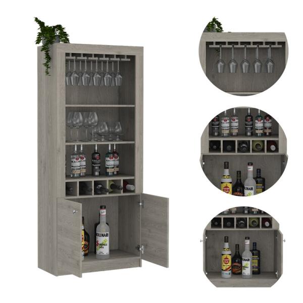 Stainless Steel Corner Wine Cabinet Racks With Temperature Control And Wood Shelves