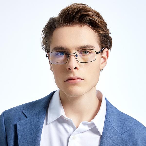 Unisex Square Titanium Eyeglass Frames Electroplated Classical