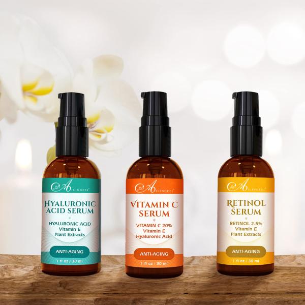 GMP Organic Face Serum Skin Care Set Anti Wrinkles Retinol Vitamin C Serum For Female