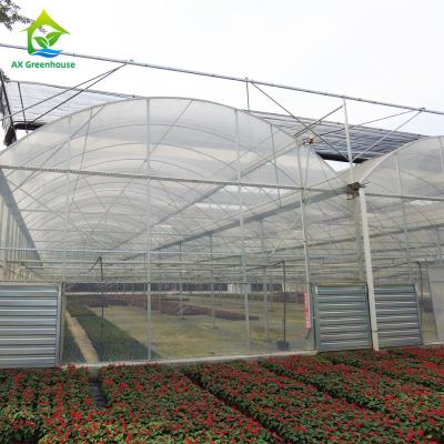 Estufa do filme plástico do período do arco da abóbada multi para o crescimento da exploração agrícola da grande área