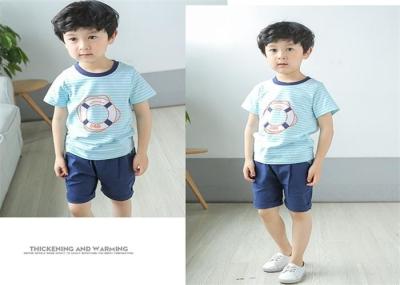 Korean Version Children's Style Clothing , Printed Striped Childrens Summer Clothes