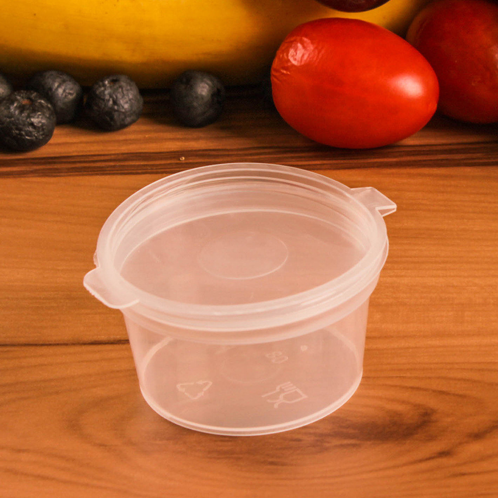 3.500kg Package Gross Weight Take out Round or Square Transparent Plastic Sauce Cup