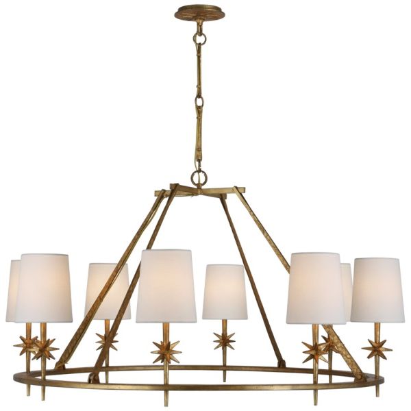 Nordic Style Brass Body Chandelier with Adjustable Height and Crystal Shade for Modern Home Office Lighting