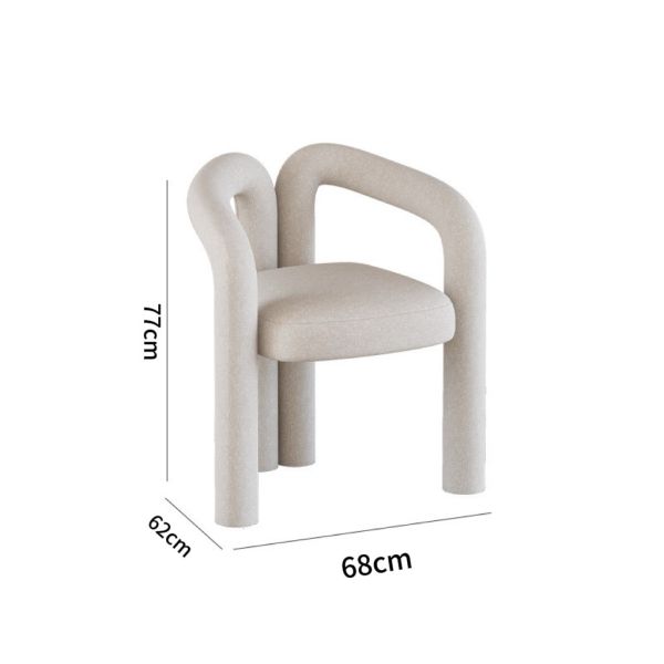 Cream Style Dressing Table Bedroom Upholstered Accent Side Chair Comfortable Arms Beige Makeup Vanity Chair for Living Room